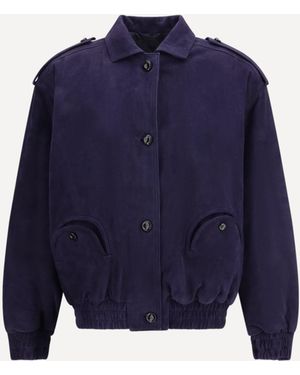 Blazé Milano Viva Charlie Suede Bomber Jacket - Blue