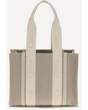 Chloé Woody Shoulder Bag - Natural