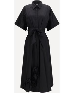 Ella Long Chemisier Dress - Black