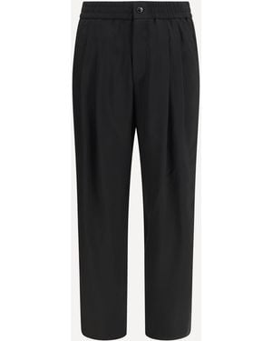Giorgio Armani Wide-Leg Viscose Trousers - Black