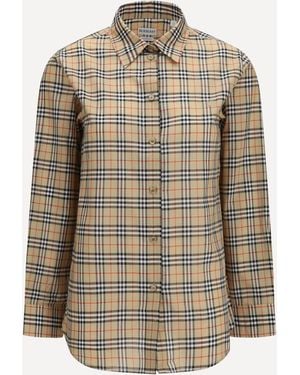 Burberry Classic Check Cotton Shirt - Natural