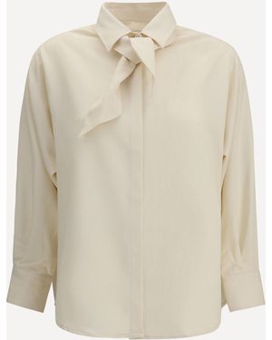 Cruna Shirt With Bow Collar - White