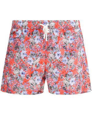 Kiton Paisley Print Swimshorts - Red