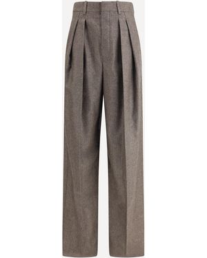Saint Laurent Pantaloni Wide Leg - Grigio