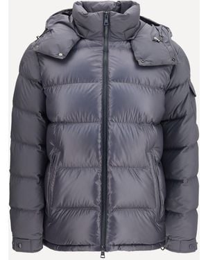 Moncler Maya Short Padded Hooded Jacket - Gray