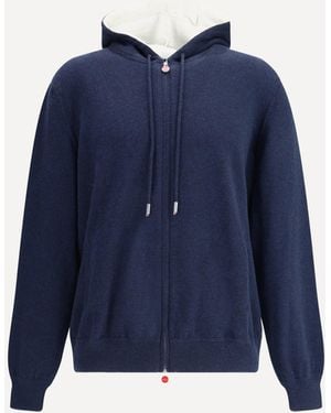 Kiton Cardigan Con Zip - Blu