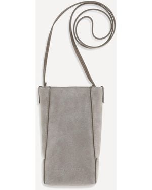 Brunello Cucinelli Bc Duo Suede Cell Phone Case - White