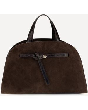 Tory Burch Romy Suede Top Handle Bag - Brown