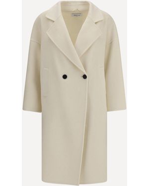 Aftercoat Double-Breasted Long Coat - White
