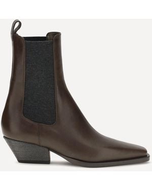 Brunello Cucinelli Leather Ankle Boots - Black