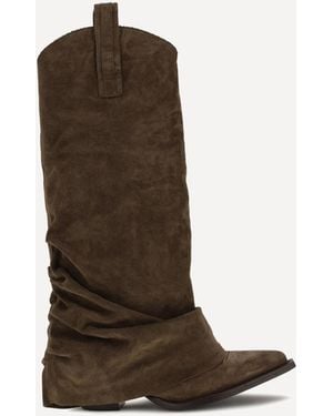 R13 Suede Cowboy Boots - Brown