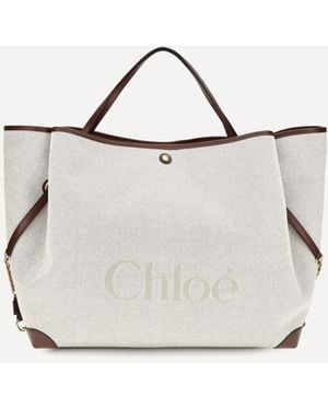 Chloé Large Carry Tote Bag - Natural