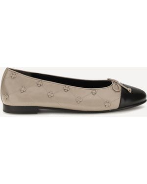 Tory Burch Bunny Knot Pointed Ballerinas - White