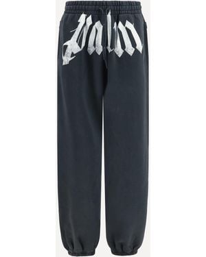 Palm Angels Joggers With Drawstring And Logo - Blue
