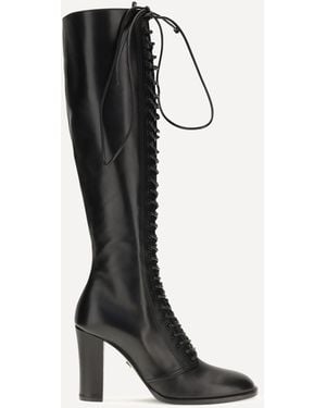 Dolce & Gabbana Lace-Up Knee-High Boots - Black