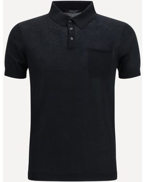 Aragona Cashmere Polo A Maniche Corte - Nero