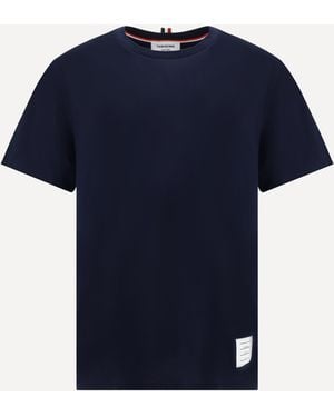 Thom Browne Short Sleeve Crewneck T-Shirt - Blue
