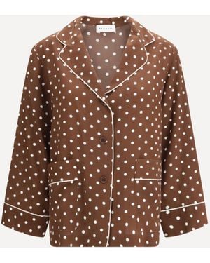 P.A.R.O.S.H. P. A.R. O.S. H. Polka-Dot Silk Shirt - Brown