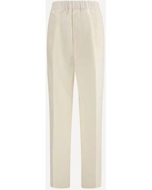 Laneus Linen And Viscose Trousers - White