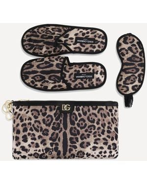 Dolce & Gabbana Leopard-Print Comfort Kit - White