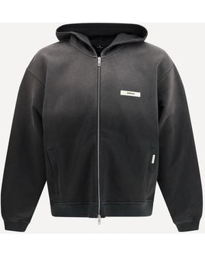 Represent Faded-Effect Hooded Sweatshirt - Black