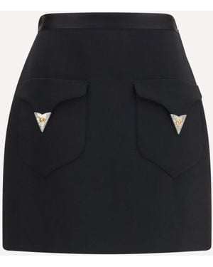 Versace Wool Mini Skirt - Black
