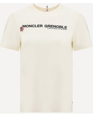 Moncler Contrasting Logo T-Shirt - Natural