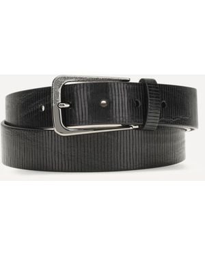 Brunello Cucinelli Carved Leather Belt With Shimmering Buckle - Black