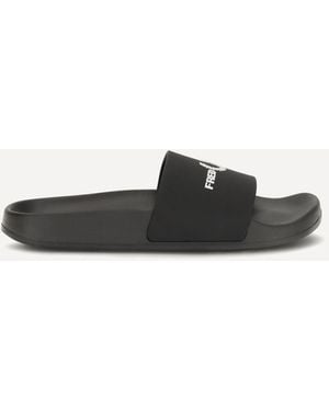 Fred Perry Rubber Slides With Logo - White