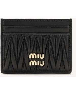 Miu Miu Matelassé Nappa Leather Card Holder - Black