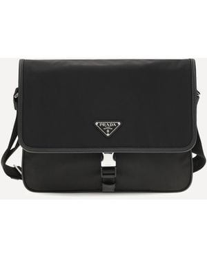 Prada Re-Nylon And Saffiano Shoulder Bag - Black