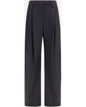 Brunello Cucinelli Tailored Virgin Wool Trousers - Blue