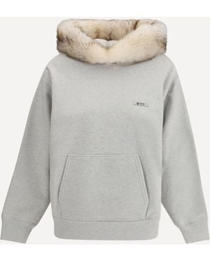 Prada Hoodie Features A Hood Lined - Grey