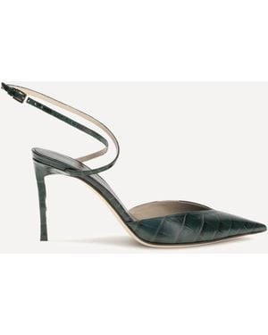 Tom Ford Crocodile-Print Leather Court Shoes - Natural