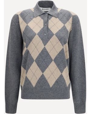 Rohe Ballantyne Argyle Polo - Blue