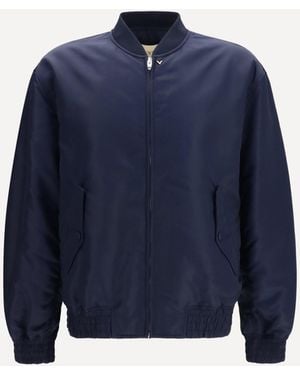 Valentino Nylon Jacket With Ruffles - Blue