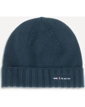 Kiton Wool Beanie Hat - Blue