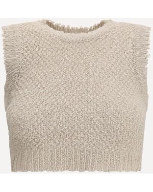 Roberto Cavalli Knit Crop Top - Natural