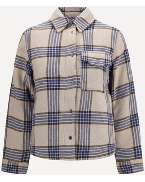 Woolrich Alaskan Checked Wool Blend Overshirt - Gray