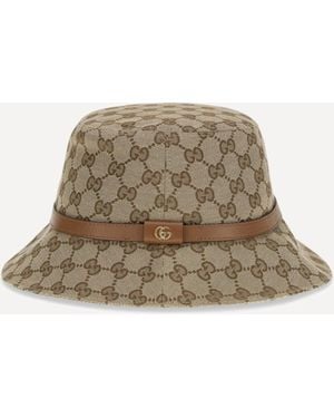 Gucci Gg Supreme Fabric Bucket Hat - Natural