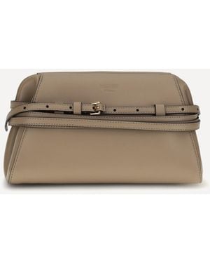 Moschino Belt-Detail Clutch - Natural