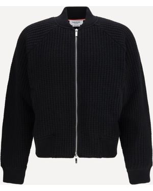 Thom Browne Knit Bomber Jacket - Blue