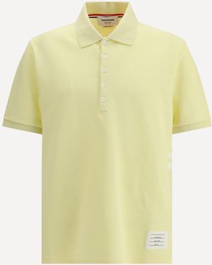 Thom Browne Polo Whit Iconic Bands - Yellow