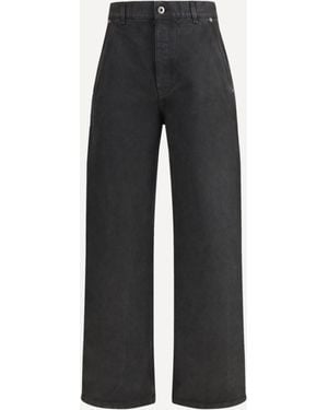 Loewe Baggy Jeans With A Decorative Single Belt Detail - Black