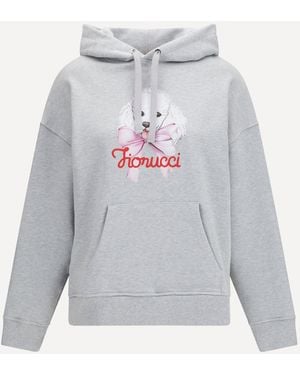 Fiorucci Relaxed Poodle-Print Hoodie - Grey