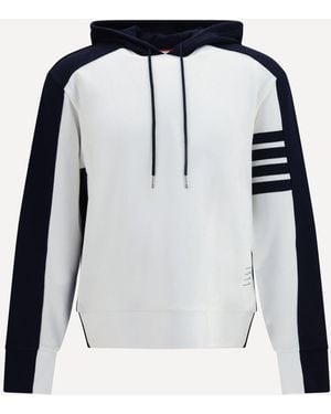 Thom Browne Loopback Colorblock Hooded Sweatshirt - Black