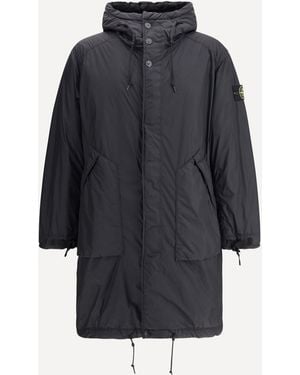 Stone Island Long Down Jacket - Blue