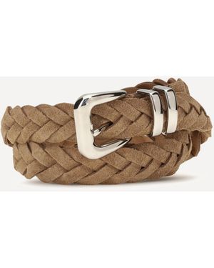 Brunello Cucinelli Leather Woven Belt - Natural