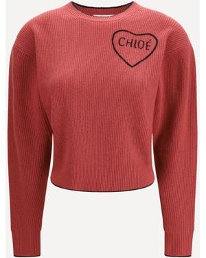 Chloé Cropped Pullover - Red