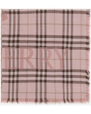Burberry Sciarpa Ampia - Rosa